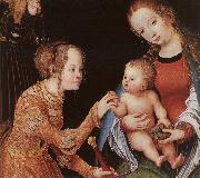 CRANACH, Lucas the Elder The Mystic Marriage of St Catherine (detail) fhg Sweden oil painting reproduction